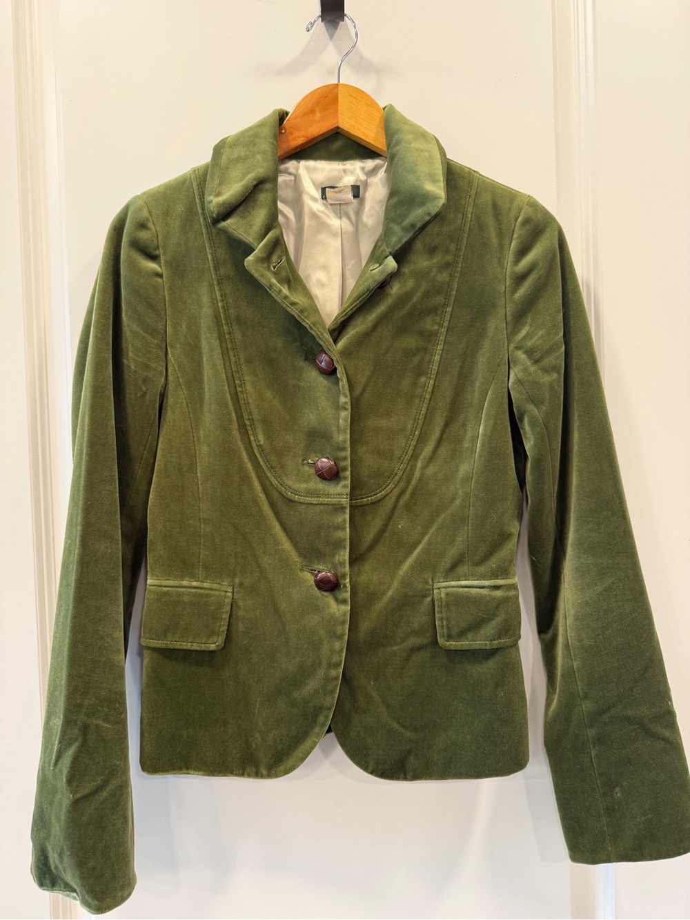 J. Crew Olive Green Velvet Blazer